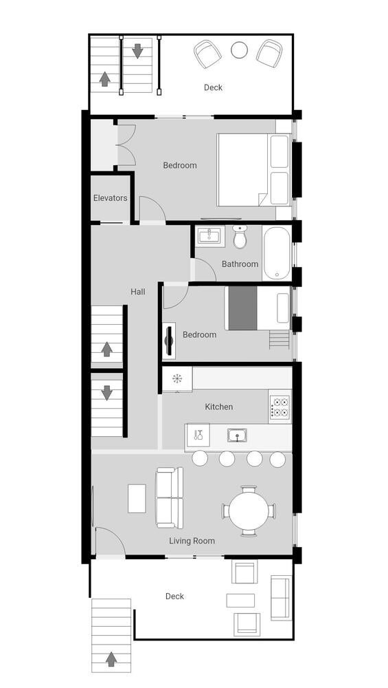 The Deck House 1 -1st Level Floorplan