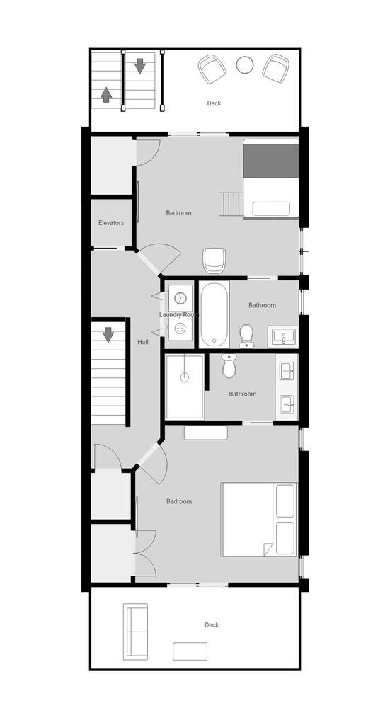 The Deck House 1-2nd Level Floorplan