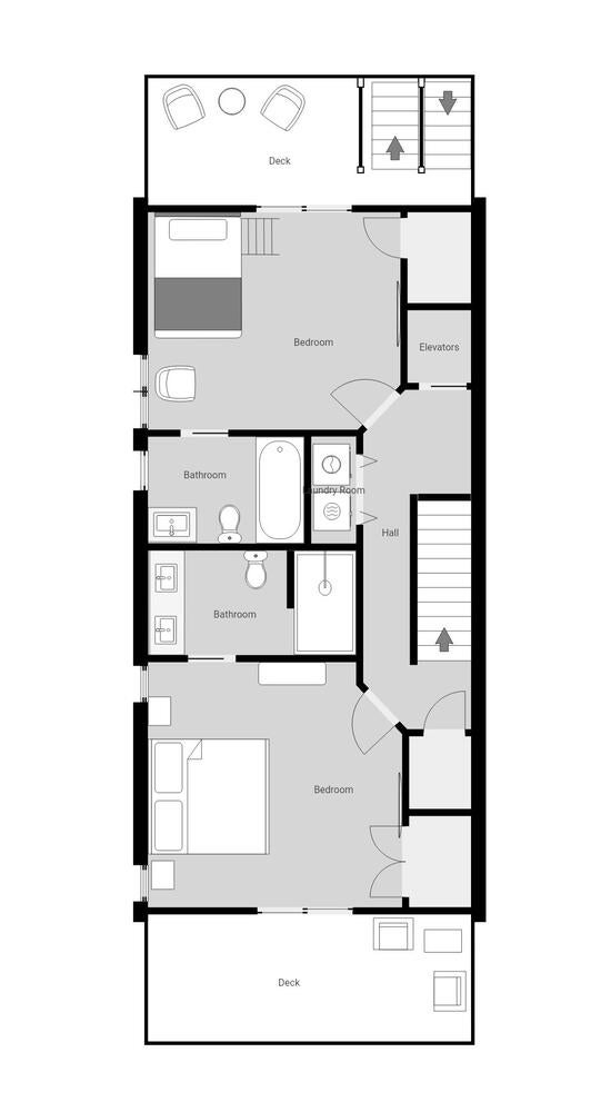 The Deck House 2-2nd Level Floorplan