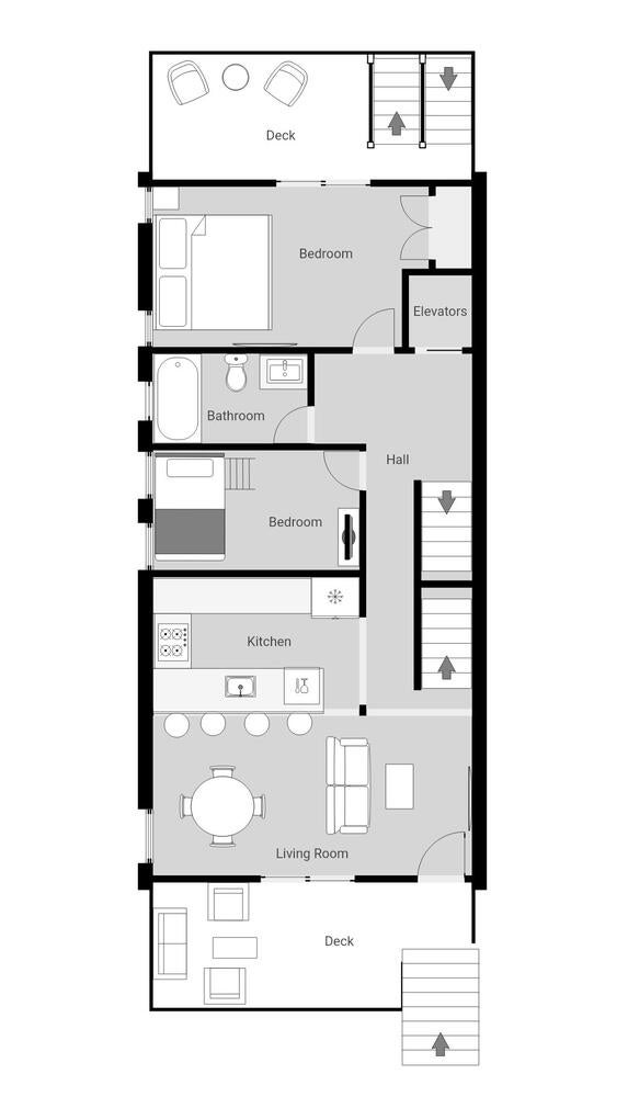 The Deck House 2-1st Level Floorplan